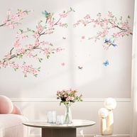 Adesivos de Parede Flor Rosa SHUCHING - Vinil Decorativo Descascar e Colar para Quarto e Sala - imagem 4