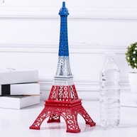 Mini Torre Eiffel Paris 25cm - Decoração Ferro Azul Branco e Vermelho para Casa Escritório - imagem 5