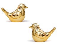 Conjunto de 2 Estátuas de Pássaro Dourado 9,5 cm - Decoração Elegante para Casa e Escritório - imagem 1