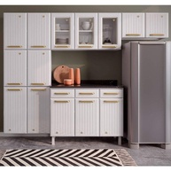 Cozinha Compacta com Vidro 4 Peças Diamante Telasul Branco - Design Moderno em Aço Inox - imagem 1