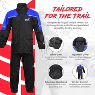 HWK Roupa de Chuva Moto Masculina e Feminina 2 Peças Impermeável com Jaqueta Refletiva e Calça - Proteção Total para Todas as Estações - imagem 5