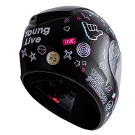 Capacete Moto Infantil Fly Young Live Preto Brilhante: Segurança e Estilo para Pequenos Aventureiros - imagem 5
