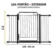 Portão de Segurança Sua Casa Top Grade 129/134cm - Proteção Confiável para Pets e Crianças (Preto) - imagem 3