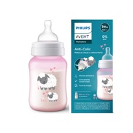 Mamadeira Anti-Cólica Philips Avent 260ml Rosa Decorada Ovelha - SCY121/05 - imagem 1