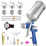 Pistola de Pintura HVLP com Regulador - Bicos 1,3/1,7/2,0 mm, 1000 cc - Pulverizador Profissional para Automotivo, Móveis e Cercas - imagem 1