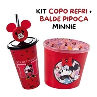 Kit Minnie Cinema - Balde Pipoca 2,1L + Copo com Canudo - Estampa Disney - imagem 3