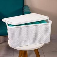 Cesto Organizador Rattan Preto G - Plástico Resistente e Estilo Natural - imagem 3