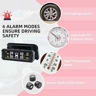 TPMS Solar 2025: Monitor de Pressão de Pneu Inteligente com 4 Sensores Externos e Alertas de Segurança - imagem 5