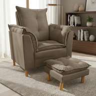 Poltrona de Amamentação com Puff - Conforto e Estilo para Mamães (Cappuccino) - imagem 1