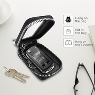 Capa para chave de carro, porta-chaves de couro PU com chaveiro e mosquetão, bolsa de chave de carro para homens e mulheres - imagem 5