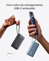 Anker Nano Power Bank 10.000mAh: Carregador Portátil 30W com Cabo USB-C Integrado para iPhone, MacBook e Mais - imagem 4