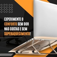 Suporte Dobrável para Notebook 10" a 17" em Alumínio | 6 Níveis de Altura, Ergonômico e Portátil - imagem 3