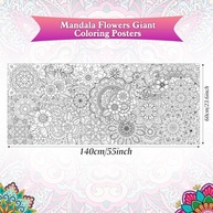 Pôster Gigante para Colorir Mandala - 140x60cm - Atividade Criativa para Crianças e Adultos - imagem 3