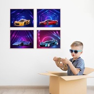 Pôsteres de Carro para Quarto Infantil - Arte de Parede Car Guy 20x25cm - imagem 5