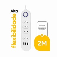 Régua de Extensão Elétrica 4 Tomadas + 3 USB: Potencialize seu Espaço com Segurança e Conectividade! - imagem 5