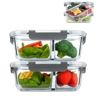 Kit 2 Potes de Vidro Retangular Hermético 1040ML - Conservação e Organização na Cozinha - imagem 2