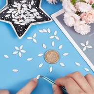 OLYCRAFT 300 Peças Mosaico Autoadesivo Folhas Espelhadas 0,4x0,2pol - Acrílico Prata DIY Decoração - imagem 3
