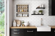 Estante de Parede Industrial com 3 Prateleiras Nogueira/Preto 40x60cm - Estilo e Organização Moderna - imagem 3