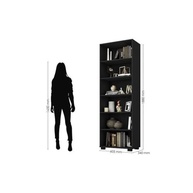 Kit 3 Estantes para Livros 5 Prateleiras 188cm Office Preto - Organize com Estilo - imagem 3