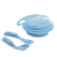 Adoleta Bebê Kit Papinha Urso Azul - Com Apoio, Colheres e Prato Dividido - imagem 2