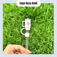 Tampa Protetora para Canudo Stanley 10mm - Silicone Premium Rosa Bebê - imagem 3