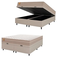 Cama Box Baú Casal Queen com Colchão Molas Qatar 158x198cm - Conforto Premium até 200kg/pessoa - imagem 2
