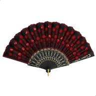 Leque de Mão Luxuoso em Tecido Premium - Estilo Clássico Moderno para Eventos e Decoração - imagem 1
