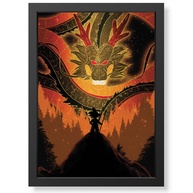 Quadro Decorativo Dragon Ball Shenlong e Goku - Vidro Premium para Decoração Geek - imagem 1