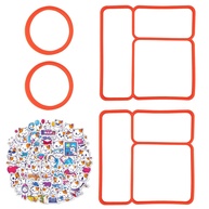 Pacote com 4 Juntas de Vedação para Omiebox + 50 Adesivos Divertidos - Silicone Alimentar Premium - imagem 1