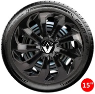 Jogo 4 Calotas Esportivas Velox Aro 15 Preto Brilhante - Sandero, Logan, Clio e Mais - imagem 4