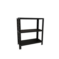 Estante de Aço Reforçado 60cm com 3 Bandejas - Armário Multiuso Preto Moderno - imagem 2