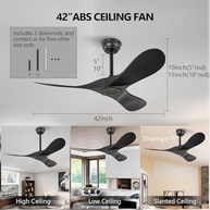 Ventilador de Teto KBZZ 106cm Preto Silencioso com Controle Remoto e 6 Velocidades - imagem 4