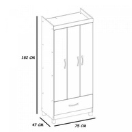 Guarda-Roupa Solteiro 3 Portas 1 Gaveta Prince Demóbile Branco – Organize seu Espaço com Estilo - imagem 2