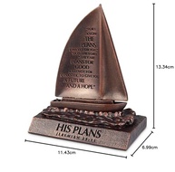 Escultura His Plans em Pedra Fundida com Acabamento Bronze - Lighthouse Christian Products - imagem 3