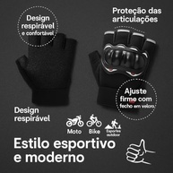 Luva Motociclista Meio Dedo: Proteção, Touchscreen e Alta Ventilação - imagem 4