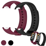 kIT 2 Pulseira para MI Band 8 Preto e Vinho Marsala Bracelete em Silicone TPU Regulavel Macia Confortavel e Regulagem para Vários Tamanhos - imagem 2