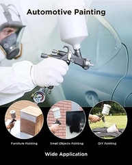 InoKraft Kit Básico de Pistola de Pulverização Ar D1 LVLP 1,3mm - Ideal para Pintura Profissional de Carros e Casas - imagem 3