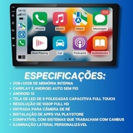 Central Multimídia Universal 9" Quadcore 2GB/32GB: Android 13, CarPlay & Android Auto Sem Fio - imagem 3