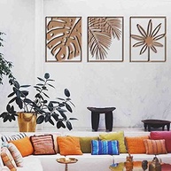 Quadro Decorativo Trio Folhas Vazadas em MDF 3mm - Design Moderno e Elegante - imagem 2
