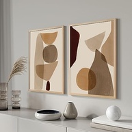 Quadros Decorativos com Moldura Abstrato Marrom - Conjunto Moderno para Ambientes Elegantes - imagem 2