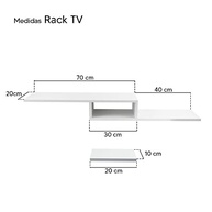 Rack TV Suspenso Branco 110cm - Design Moderno para Sala e Quarto - imagem 3
