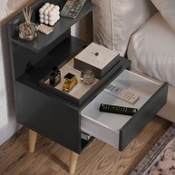 Mesa de Cabeceira Sleep com Gaveta e Pés Palito - Design Moderno e Organização no Quarto - imagem 4