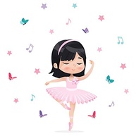 Adesivo de Parede Bailarina Asiática - Decore o Quarto da Menina com Estilo e Magia - imagem 3