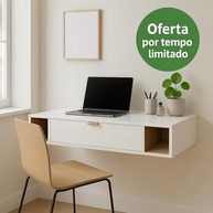 Rack de TV Suspenso Moderno Home Bancada Versatta Flutuante para Sala e Quarto (Off White) - imagem 5