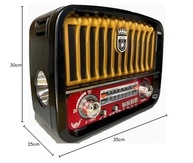 Caixa de Som Retrô Dourada: Rádio AM/FM, Bluetooth, USB, SD e Lanterna - imagem 4