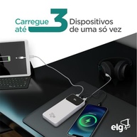 Power Bank ELG 10200mAh Branco: Carga Rápida Universal com Display Inteligente - imagem 4