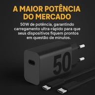 Carregador Turbo 50W USB-C Power Delivery: Carga Ultra Rápida para iPhone 15/16 e Android - imagem 3