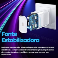 Carregador Turbo USB-C p/ Lightning 25W Ultra Rápido - iPhone SE X 11 12 13 14 FAST CHARGE PREMIUM UTBRX® - imagem 5