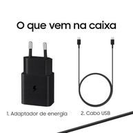 Carregador Rápido 15W USB-C Preto com Cabo: Potencialize seu Galaxy Samsung - imagem 3