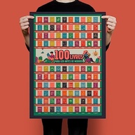 Pôster Raspável 100 Livros Imperdíveis - Quadro Literário para Amantes da Leitura - imagem 3
